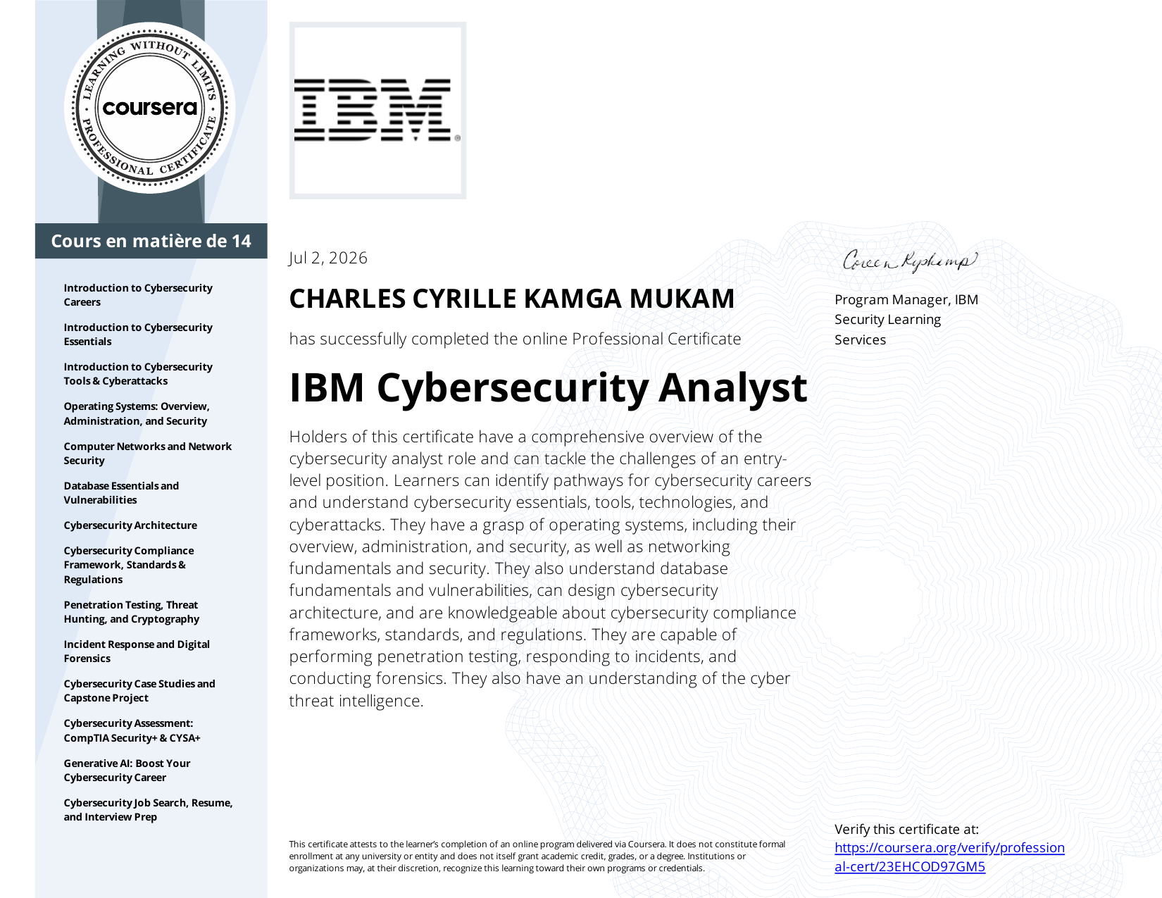 IBM Cybersecurity Analyst